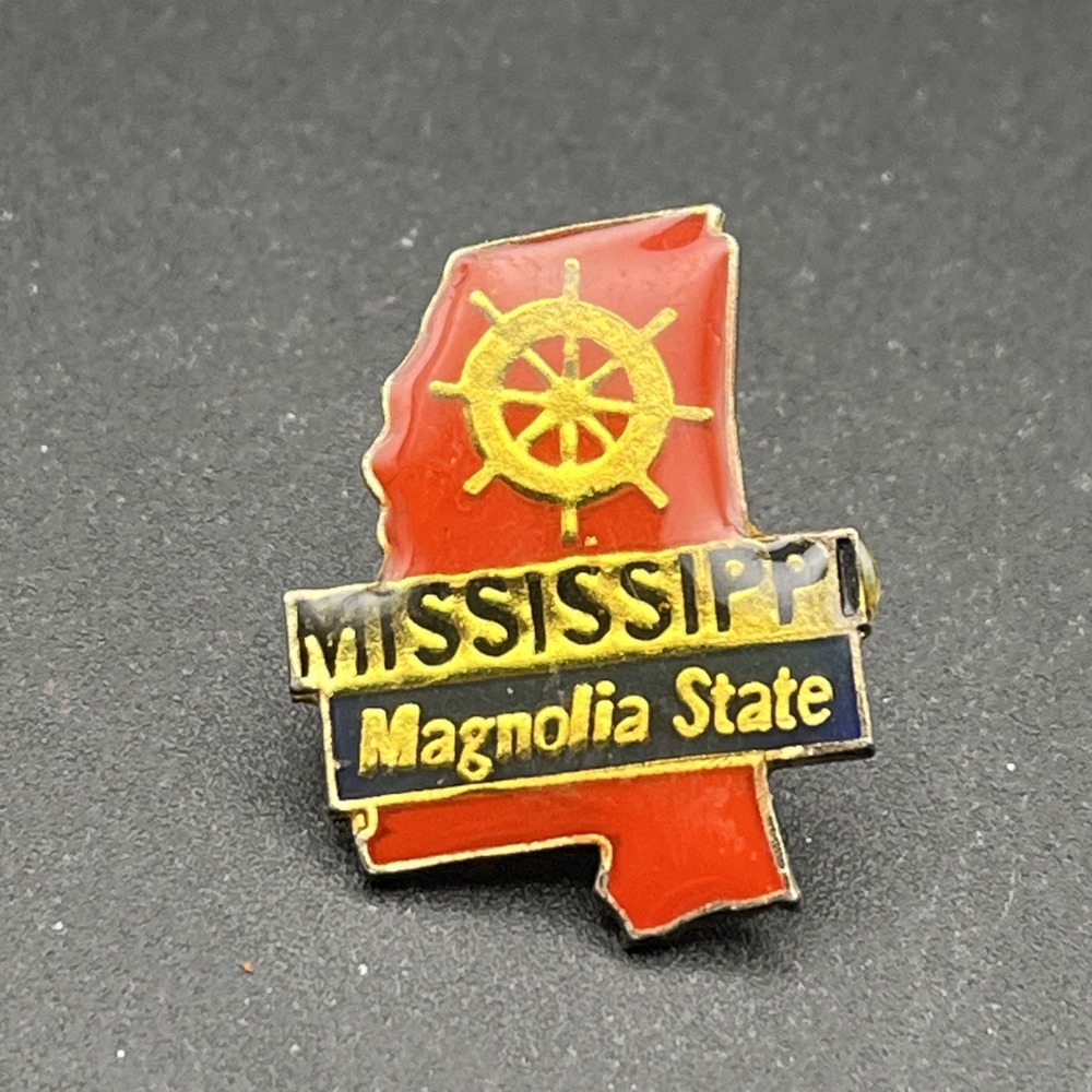 Mississippi Magnolia State Outline Wheel United States Of America Lapel Hat Pin